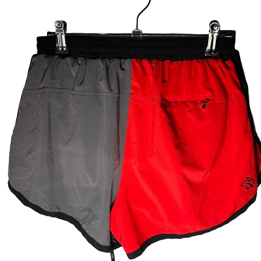 Rabbit Running Shorts Gray Red Color Block Size M… - image 5
